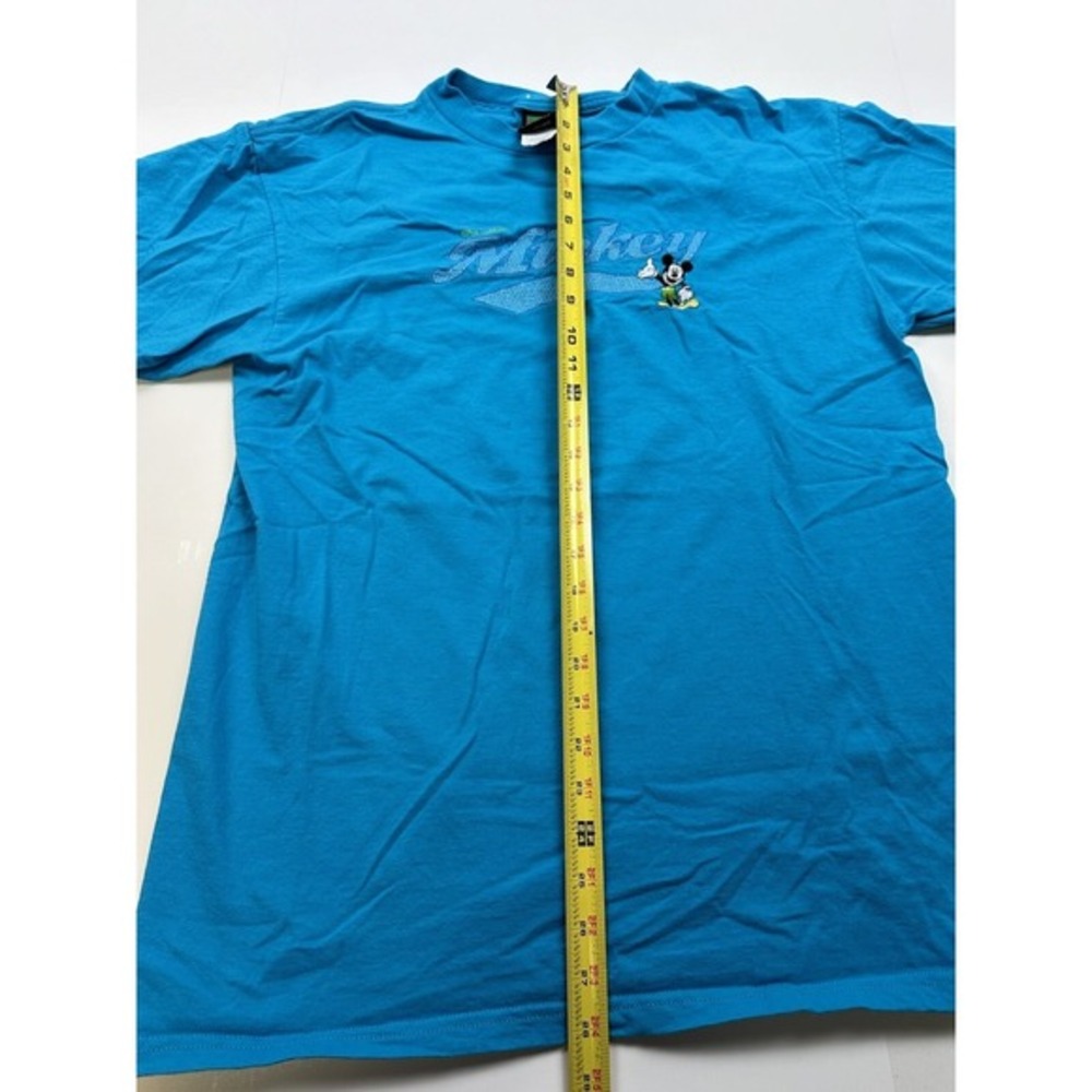 Vintage‎ 90s Disney Mickey Mouse T-Shirt Blue Large Embroidered Logo - Picture 4 of 6